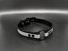 Load image into Gallery viewer, Black Metal Name Tag 19" Reflective Dayglo Collar with Black Hardware - 3/4" Wide