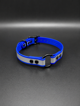 Load image into Gallery viewer, Black Metal Name Tag 19" Reflective Dayglo Collar with Black Hardware - 3/4" Wide