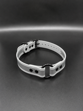 Load image into Gallery viewer, Black Metal Name Tag 19" Reflective Dayglo Collar with Black Hardware - 3/4" Wide