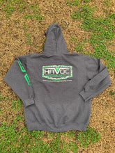Load image into Gallery viewer, Havoc Hunting Supply Hoodie-Grey with Green