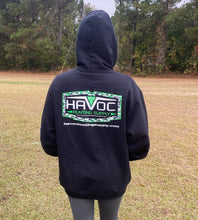 Load image into Gallery viewer, Havoc Hunting Supply Hoodie-Black with Green