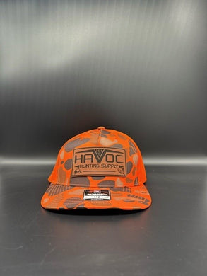 Orange Camo Patch Hat