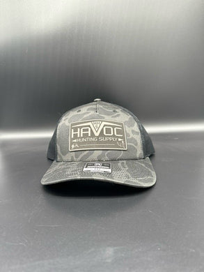 Black Old School Camo Hat - Havoc Patch