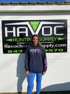 Havoc Hunting Supply Hoodie-Navy with Pink