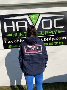 Havoc Hunting Supply Hoodie-Navy with Pink