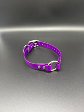 Load image into Gallery viewer, Black Name Tag 19" Solid Dayglo Collar with D-Ring and Center Ring - 1" Wide