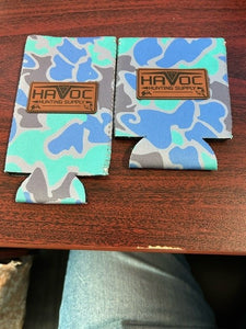 Havoc Leather Patch Camo Koozie