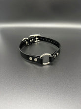 Load image into Gallery viewer, Black Name Tag 19" Solid Dayglo Collar with D-Ring and Center Ring - 1" Wide