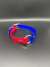 Load image into Gallery viewer, Black Name Tag 19" Two-Tone Dayglo Collar with D-Ring &amp; Center Ring - 1" Wide