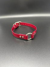 Load image into Gallery viewer, Black Name Tag 19" Solid Dayglo Collar with D-Ring and Center Ring - 1" Wide