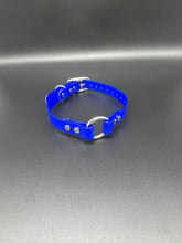 Load image into Gallery viewer, Black Name Tag 19" Solid Dayglo Collar with D-Ring and Center Ring - 1" Wide