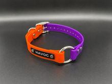 Load image into Gallery viewer, Black Name Tag 19" Two-Tone Dayglo Collar with D-Ring &amp; Center Ring - 1" Wide