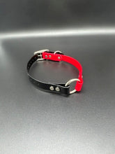Load image into Gallery viewer, Black Name Tag 19" Two-Tone Dayglo Collar with D-Ring &amp; Center Ring - 1" Wide