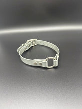 Load image into Gallery viewer, Black Name Tag 19" Solid Dayglo Collar with D-Ring and Center Ring - 1" Wide