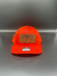 Havoc Hat - Solid Orange with Deer and Coon Patch